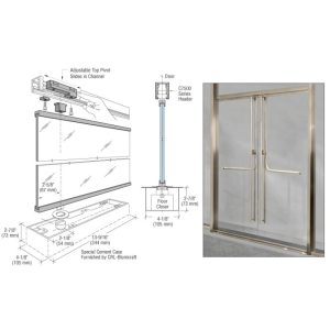 CRL-Blumcraft® Brushed Stainless 1301 Entry Door 5/8" Glass w/Overhead Closer - Entry With Panic