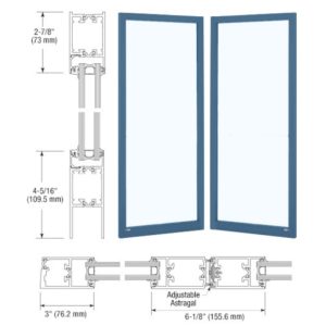 CRL-U.S. Aluminum White KYNAR® Paint Custom Blank Pair Series 250T Narrow Stile Offset Hung Thermal Entrance Doors - No Prep